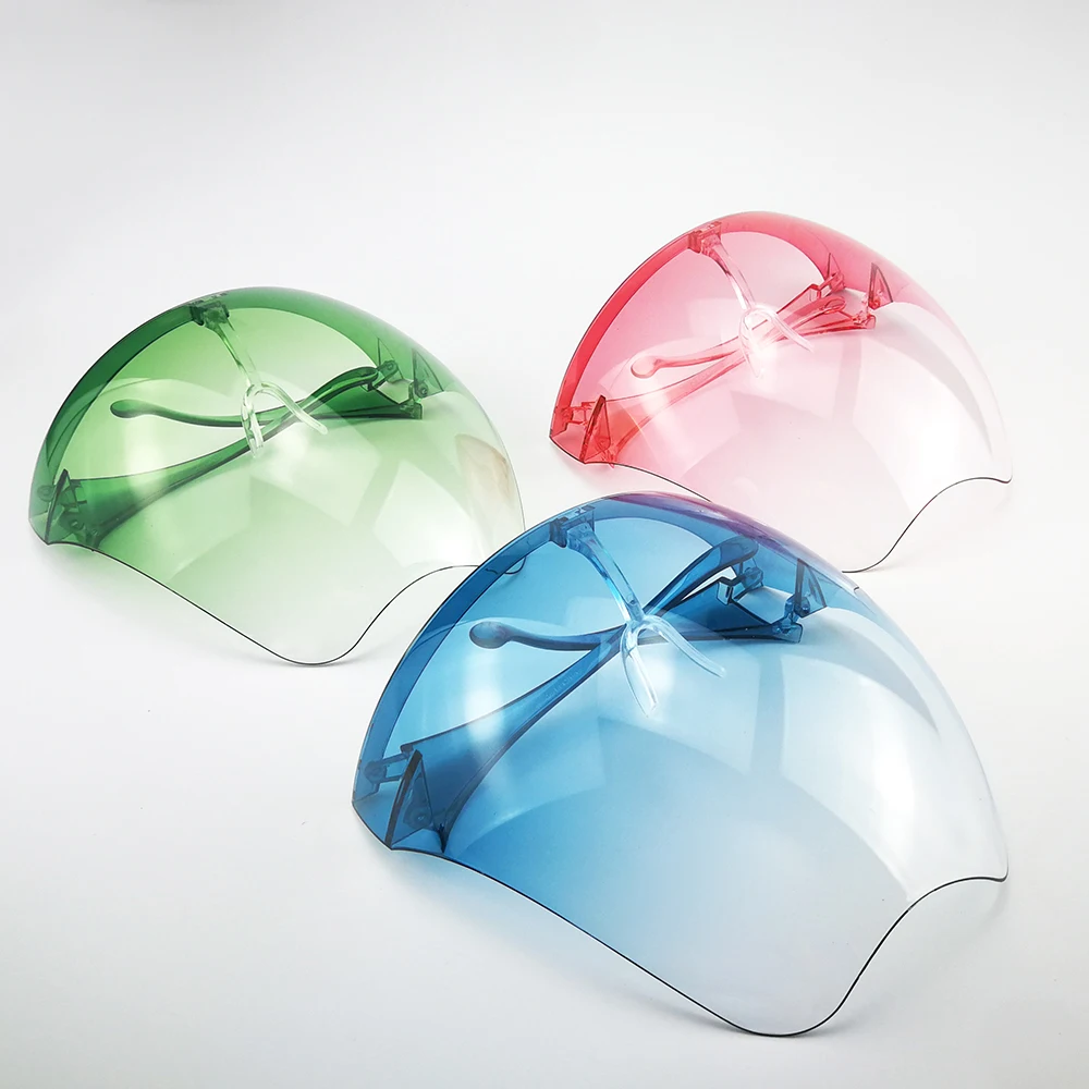 

Hotselling Face Shield Glasses Plastic Clear Visor Anti Fog Transparent Colored Protector Facial Face Mask Face Shield