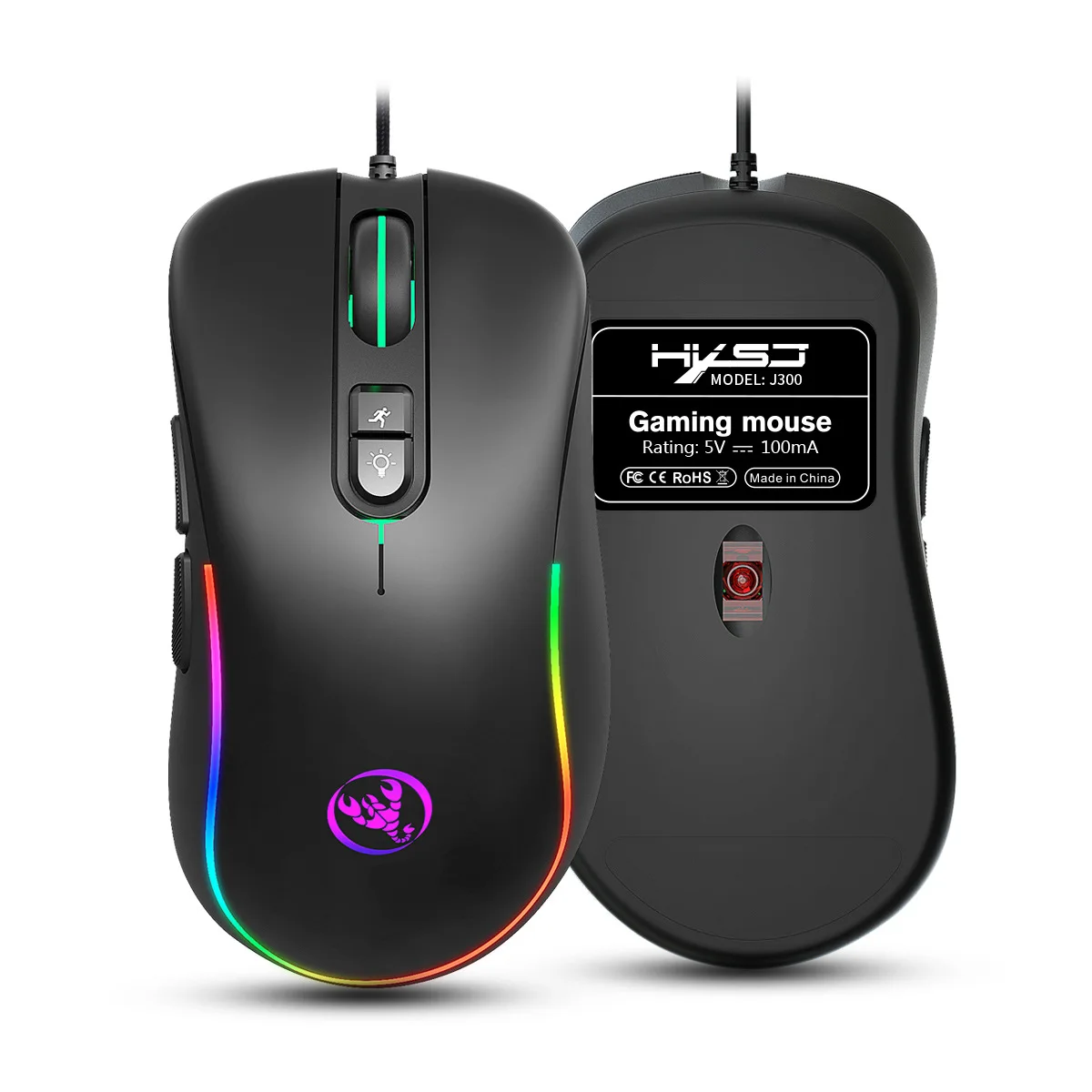 

6 RGB Programmable Gaming Mouse for PC Gamer, Mini Optical USB Wired Computer Mouse 6400 DPI