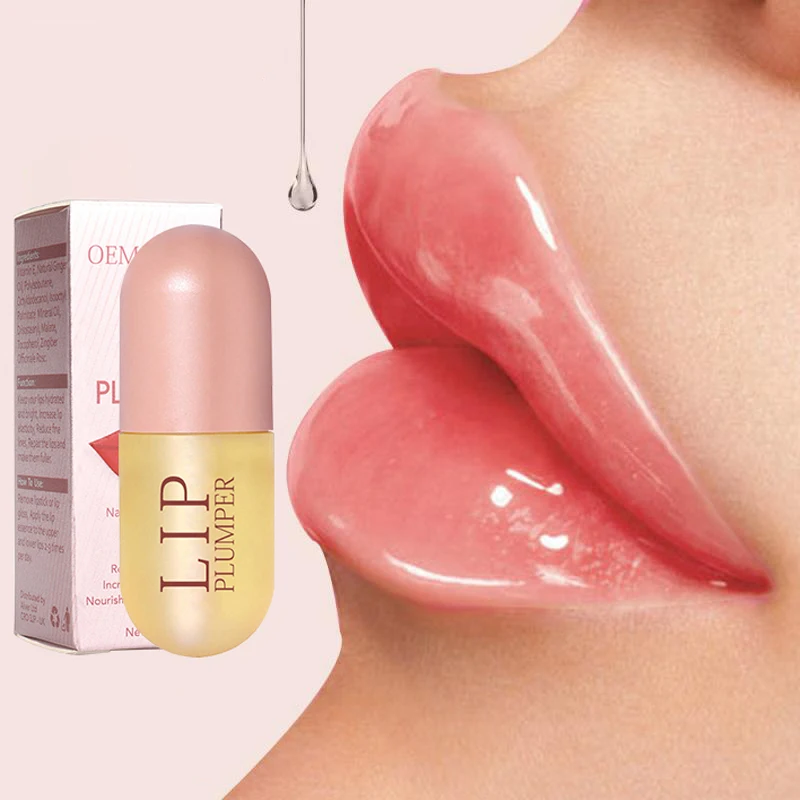 

Private Label Custom Moisturizing Clear Lip Plumper Gloss Lip Enhancer Essential Oil Long Lasting Hydrating Repair Lips Wrinkles