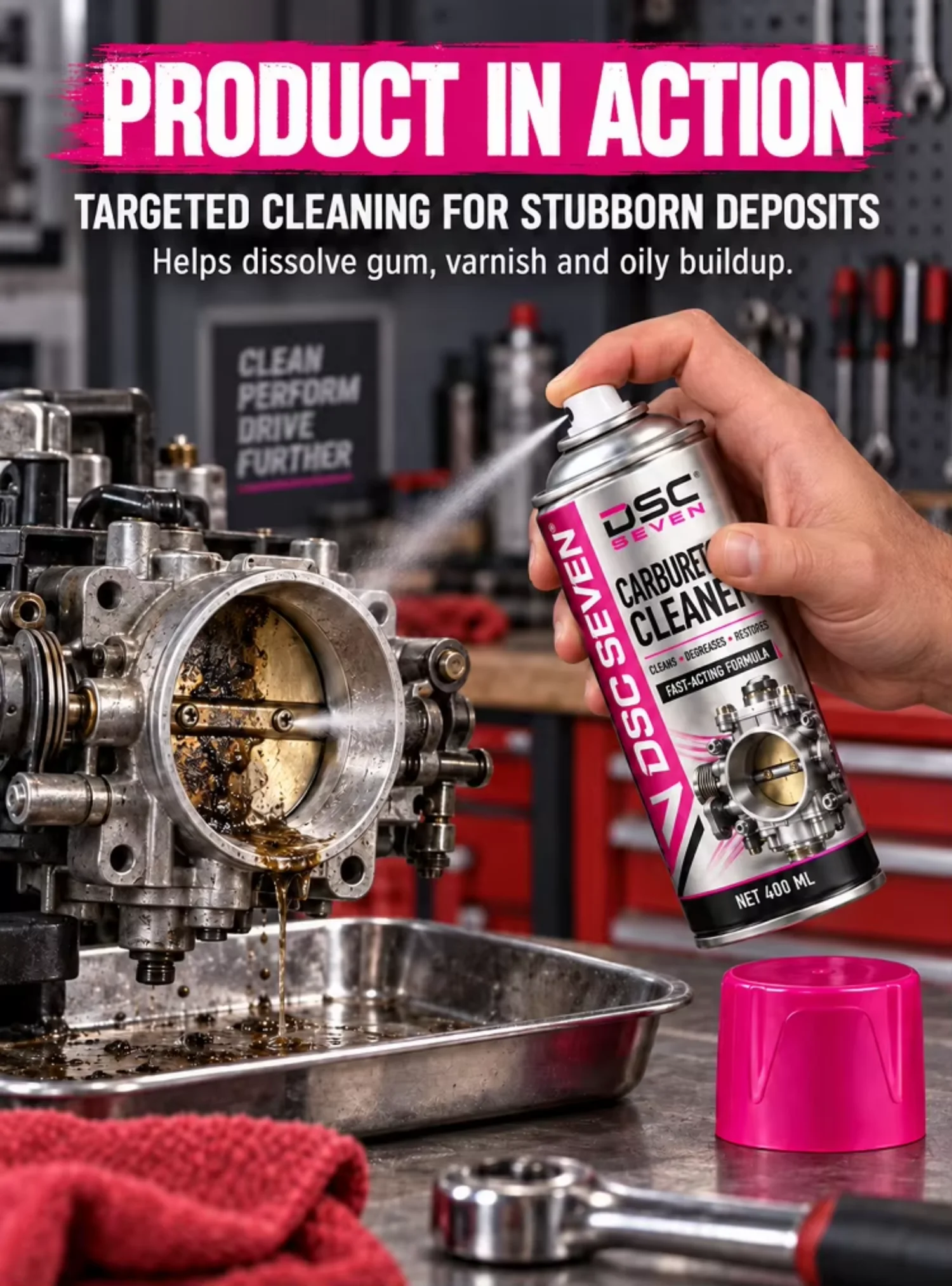 DSC SEVEN High Performance Carb & Choke Cleaner Instant Carbon & Varnish Remover
