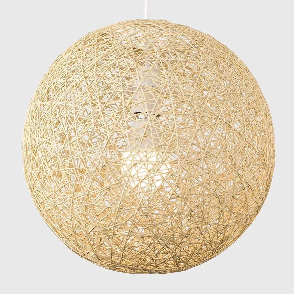 Dia30cm Natural Rattan Chandelier Bird Nest Shape Rural Style For