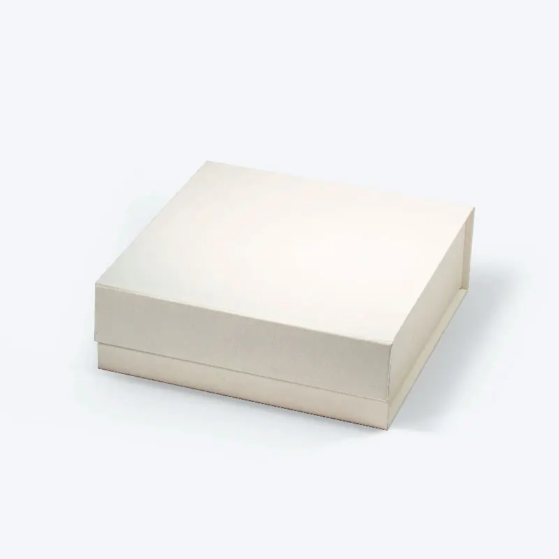 

New recyclable material luxury elegant ivory cardboard gift packaging hard board rigid boxes