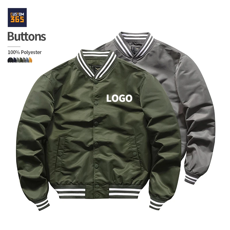 Wholesale Varsity Mens Wear Springs Clothing Vintage Custom Buttons Men's Bomber Jacket