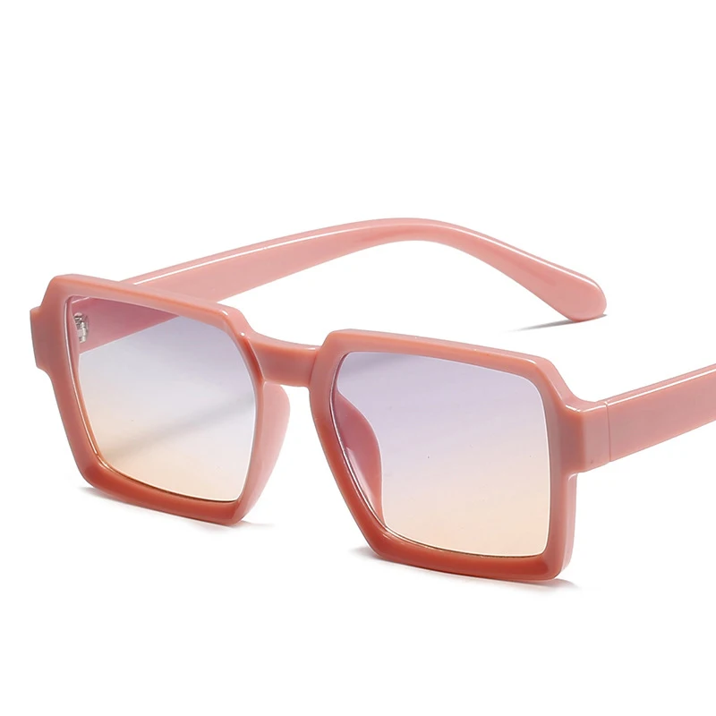 

2021 newest famous brand design plastic rectangle sun glasses unisex ins fashion candy color customized sunglasses UV400