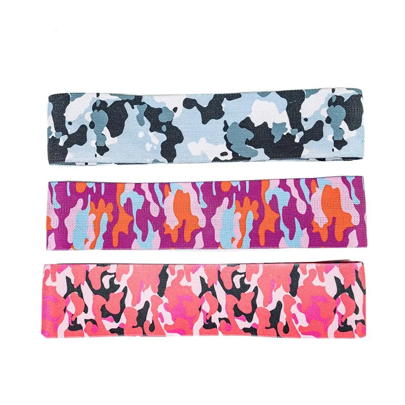 

Printing Non Slip Stretch Workout Camouflage Hip Circle Hip Exercise Band Fabric Resistance Bands