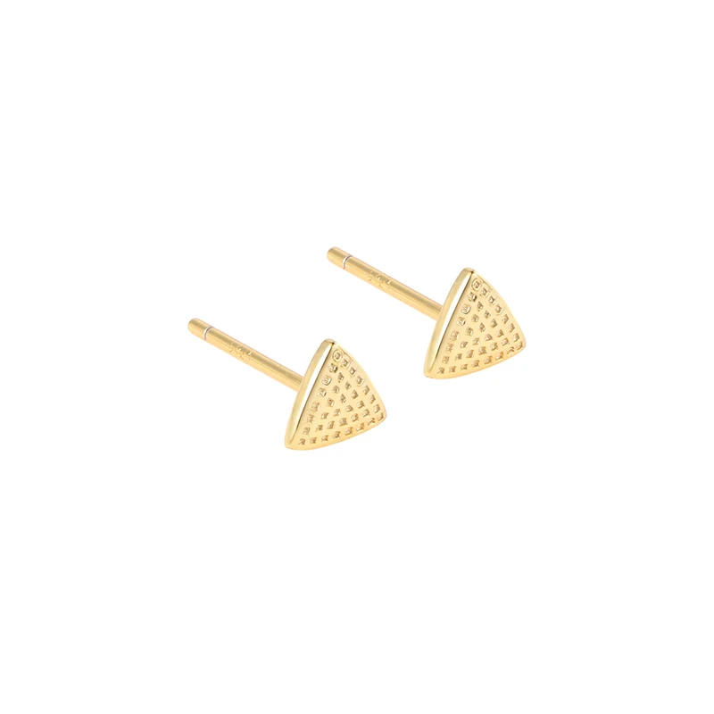 

aretes mini plata 925 Sterling Silver Gold Plated Tiny Geometric Triangle Earrings Stud