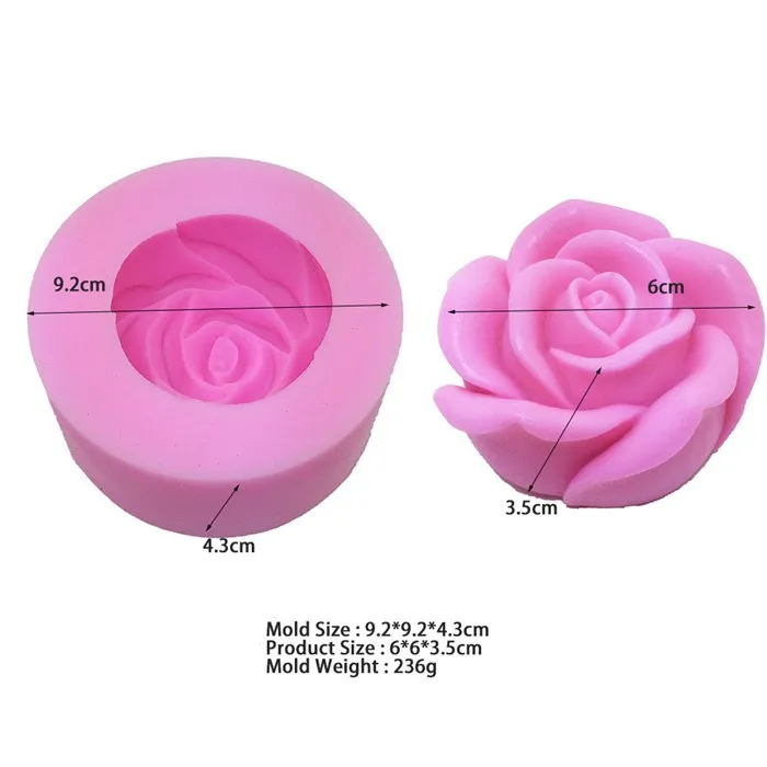 

W500 3D rose flower mould fudge silicone mold handmade soap decoration candle mold