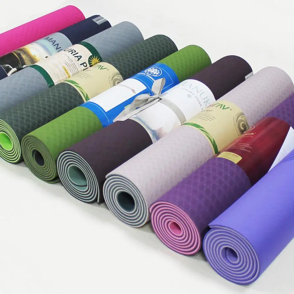 

Premium Print 1/4 Inch Thick High Density Lightweight Pilates Mat with Carrying Strap for Floor Workout, Customized color