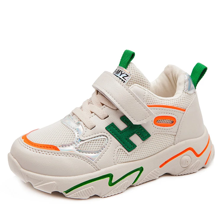 

High quality Colorful Mesh Upper Breathable Sports Running sneakers for boys casual shoes children girl wholesale shoes kids, Beige&green,pink&purple,blue&white