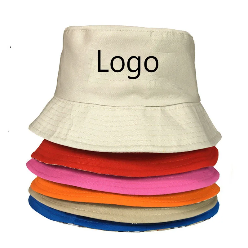 

wholesale cotton Leisure visor sun custom logo embroidery Solid Color fisherman hats Blank Design women bucket hat