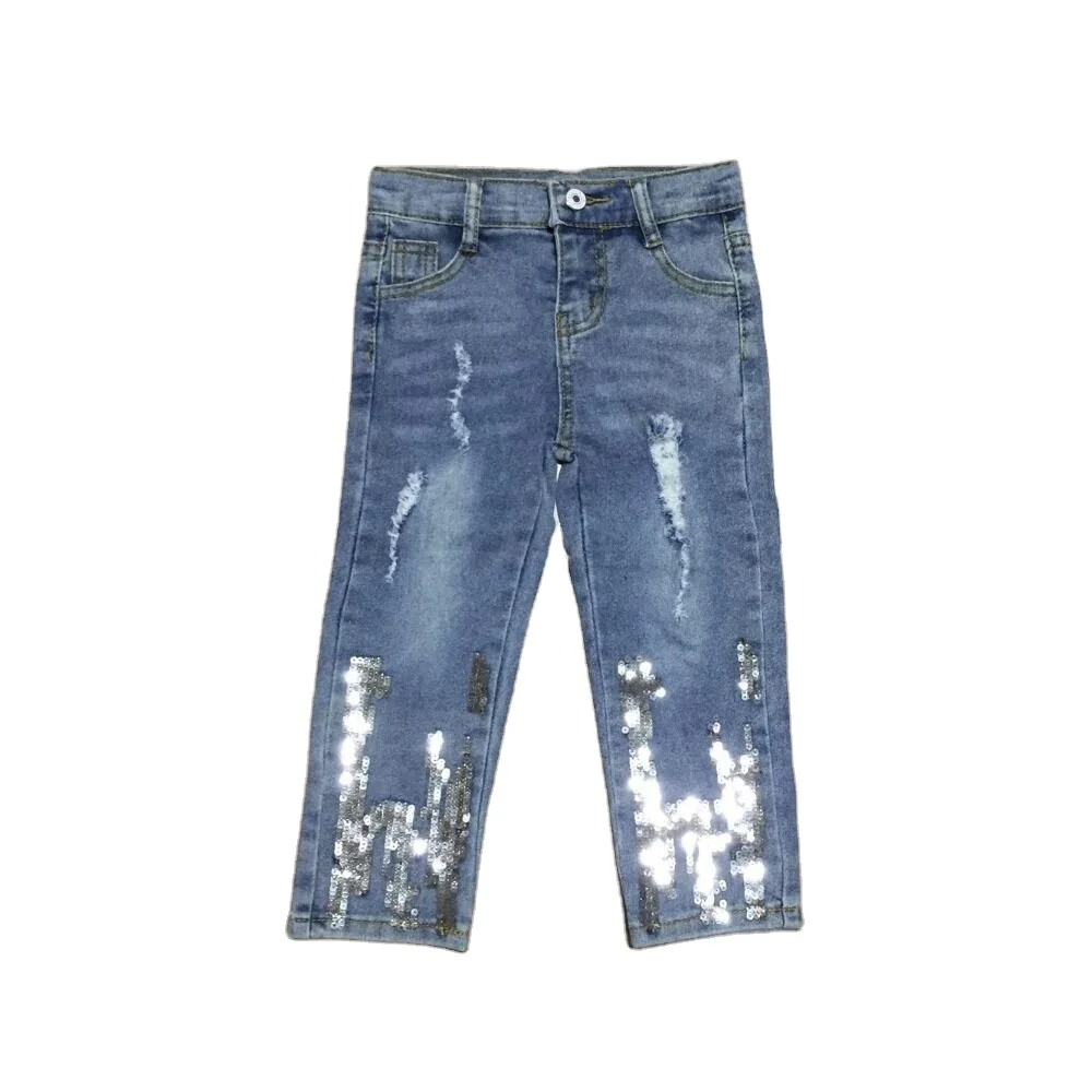 

High Quality Girlymax Fashionable Baby Girl Straight Denim Kids Jeans Pants For Girl, Blue