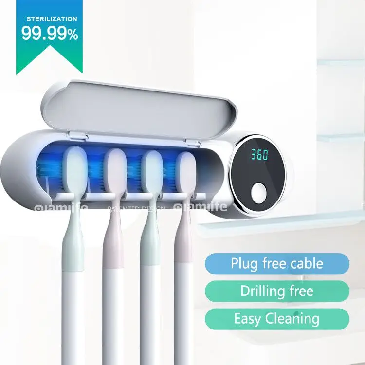 

Olamlife Home Wall Mounted Electric UVC Toothbrush Disinfection Sterilizer Toothbrush Sanitizer Holder