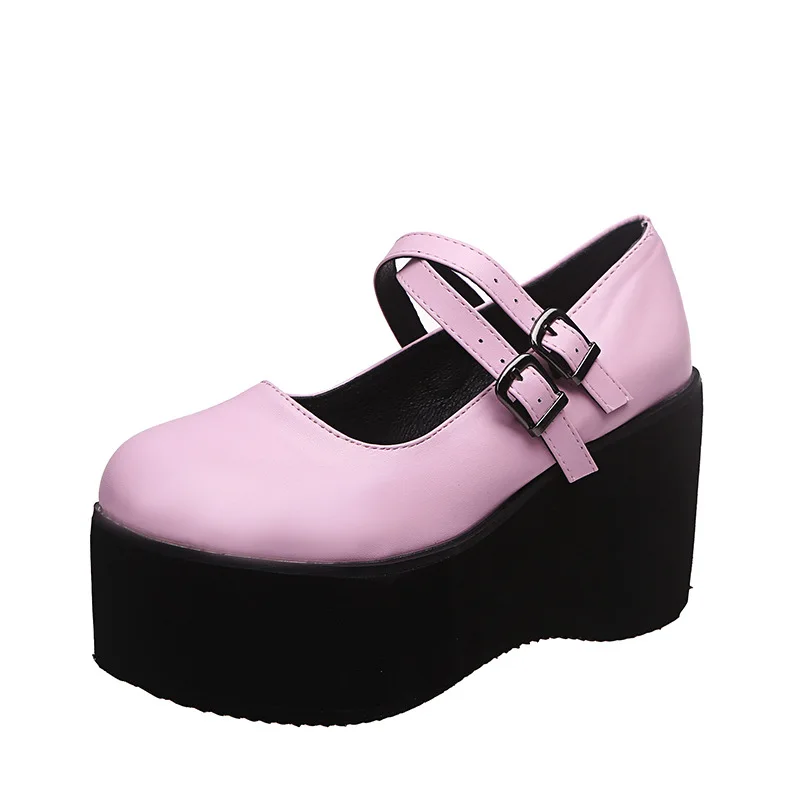 

Womens Mary Jane Shoes for Women, Ankle Strap Wedge Mid Heel Platform Dress Shoes Gothic Lolita Pumps Shoes