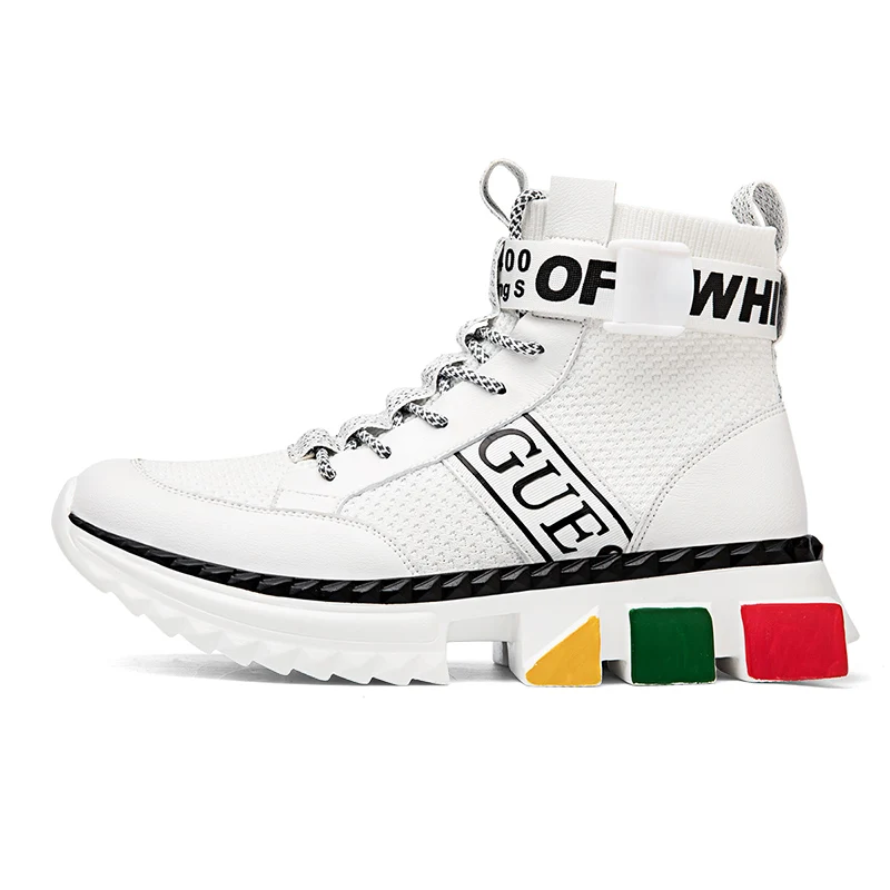 

Spring New Breathable Socks Korean Style Large Size Height Increasing Sports Running Men's Shoes, Black,white,yellow