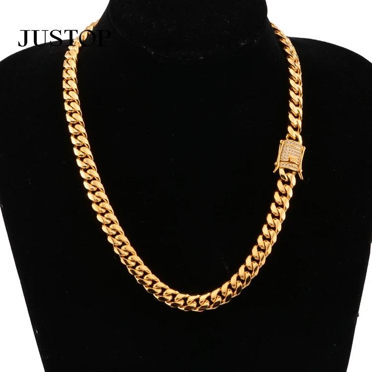 

Ska Jewelry Wholesale Custom Hip Hop Cuban Curb Link Mens Miami Pure Gold 9k14k 18k Gold Chain Necklace Cuban Link Necklace