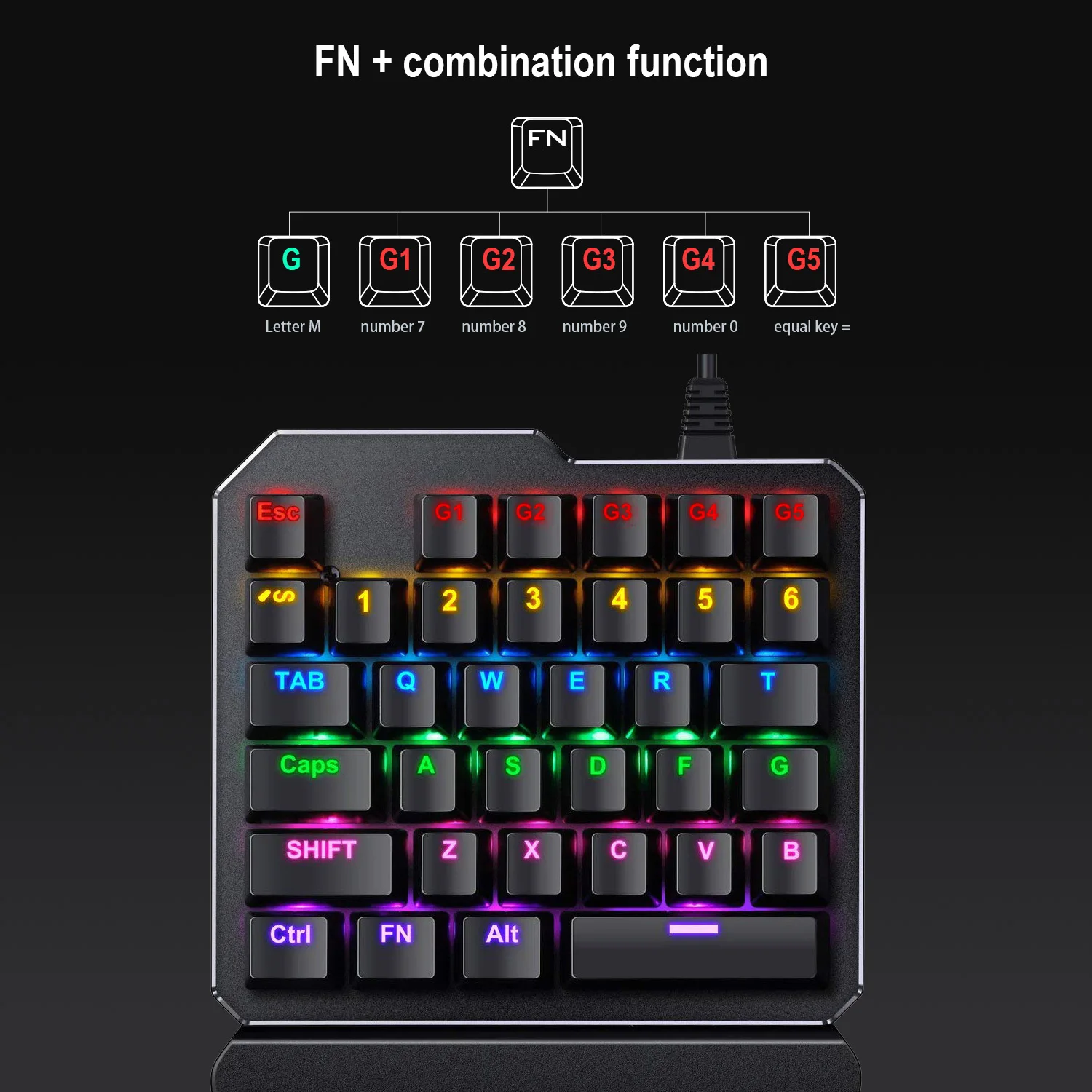 专业自定义宏记录功能有腕托rdb背光机械游戏键盘