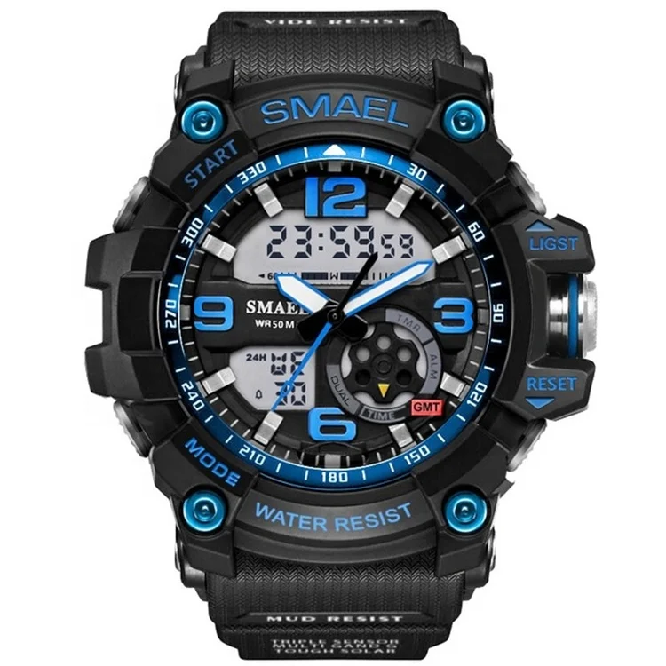 

SMAEL Men Military Watch 50m Waterproof Wristwatch LED Quartz Clock Male relogios masculino 1617 Digital Sports Watches Men's