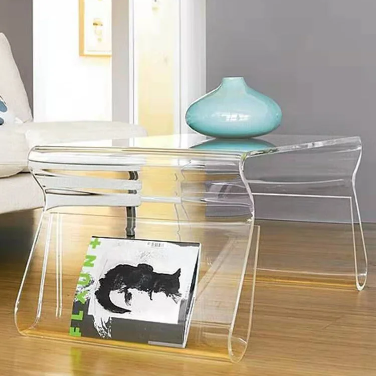 Custom Clear Crystal Furniture Acrylic Table Top With Round Shape Or