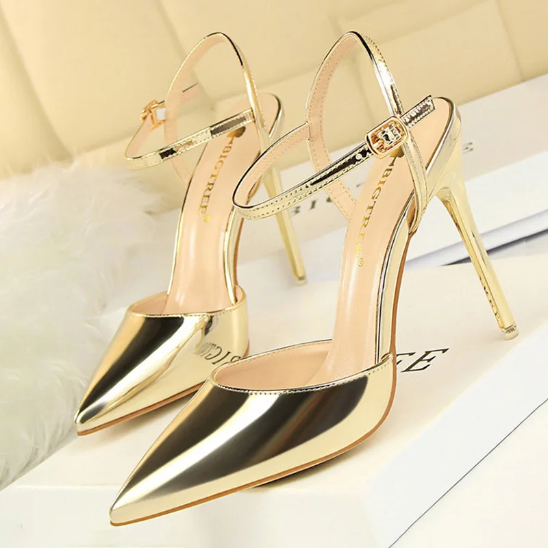 

BIGTREE Hollow Out Woman Pumps Red High Heels 2021 Sexy Women Heels Stiletto Wedding Buckle Party Female