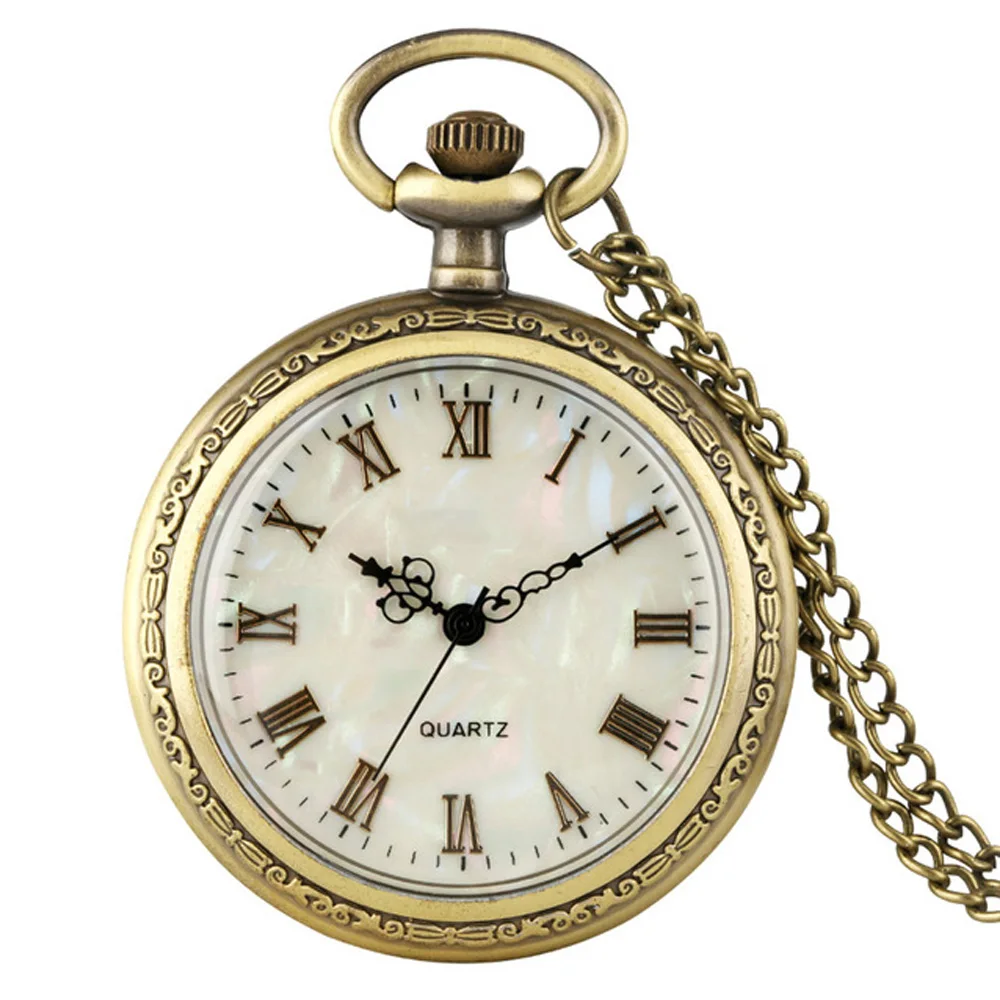 

personalized necklace vintage chain classic quartz pocket watch gunmetal custom dial antique watches Relogio de bolso, Bronze