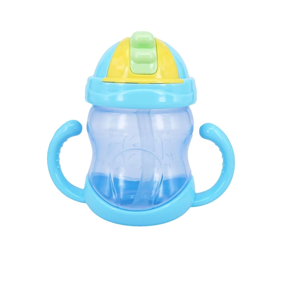 Wholesale New design Baby Product BPA Free Plastic Baby Sippy Cups With Straw baby cup with handle