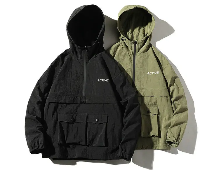 

2019 Autumn Hip Hop Streetwear Bomber Jacket Men Casual Loose Windbreaker Mens Jacket