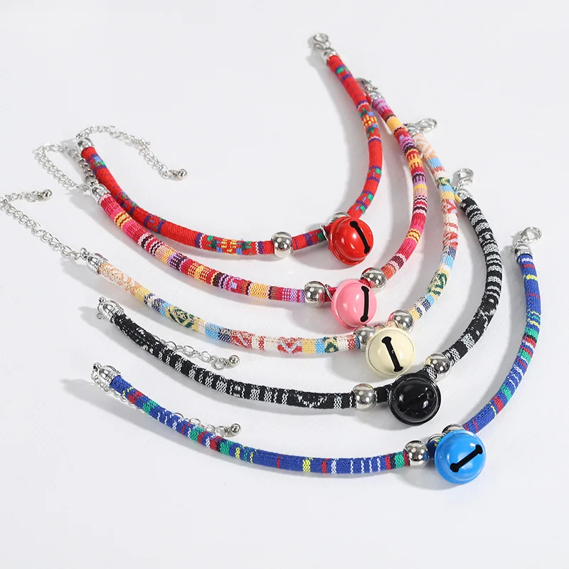 

Ethnic wind bells pet collar dog adjustable necklace collar, Colours