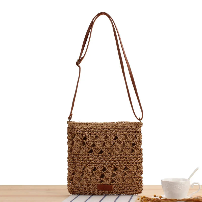 

Wholesale Summer Travel Vacation Beach Woven Crossbody Straw Bag for Women