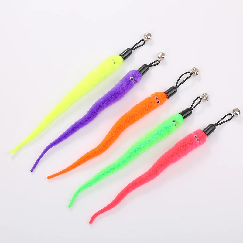 

plush caterpillar replacement with bell cat toys wholesale in stock pet toys