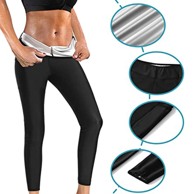 

Women Training Leggings Gym Fitness Exercise Capri Pants Workout Hot Thermo Body Shaper Sauna Sweat Pants, As shown
