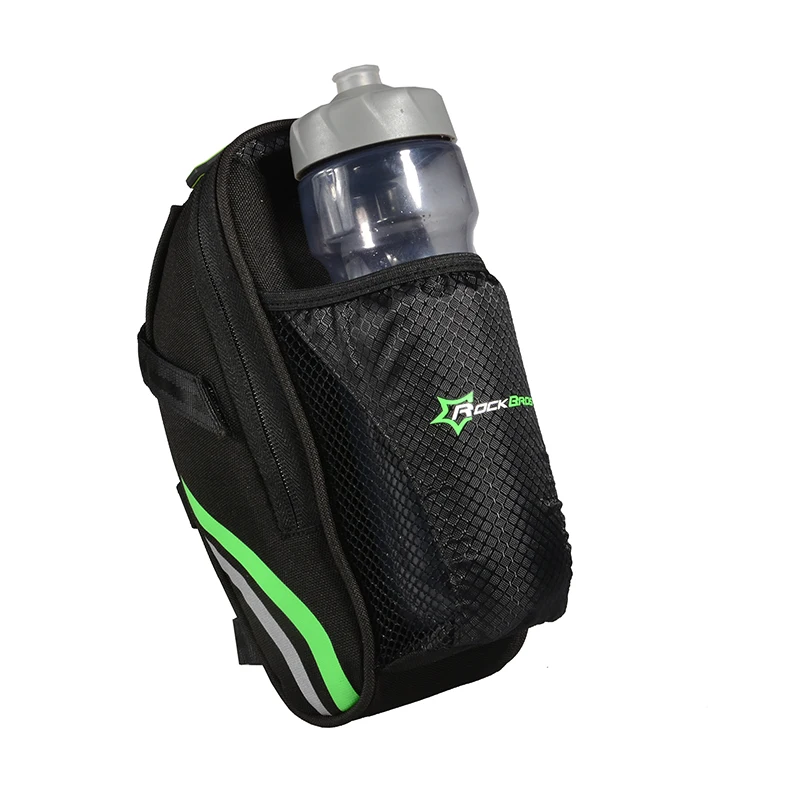 

RockBros C7 Cycling Bike Saddle Bag Bicycle Tail Bag bottle carry bag, Black green