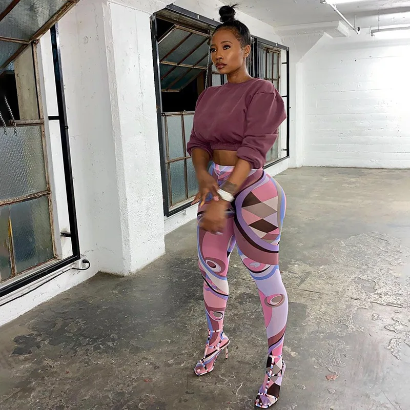 

Fashion Skinny High Waist Pantyhose Leggings Fitness Seamless Transparent Sheer Bodycon Mesh Capri Print Pant Women'S Trousers