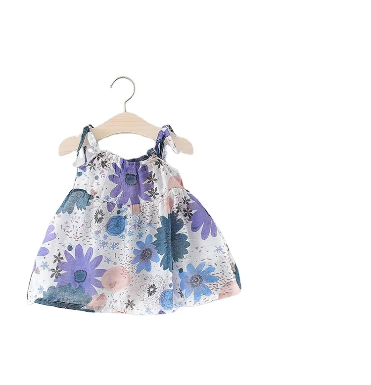 

Summer girls floral dress with white hat baby girls summer 2 pieces suit