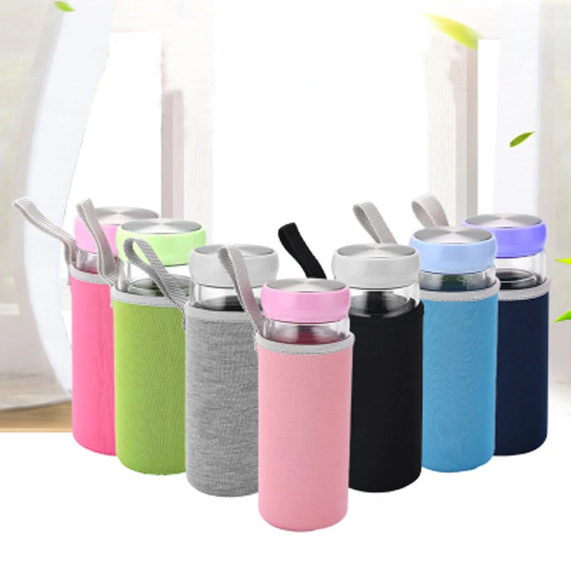 

Heat Insulation and Anti-scalding Glass Bottle Holder Water Bottle Carry Bag, Solid color