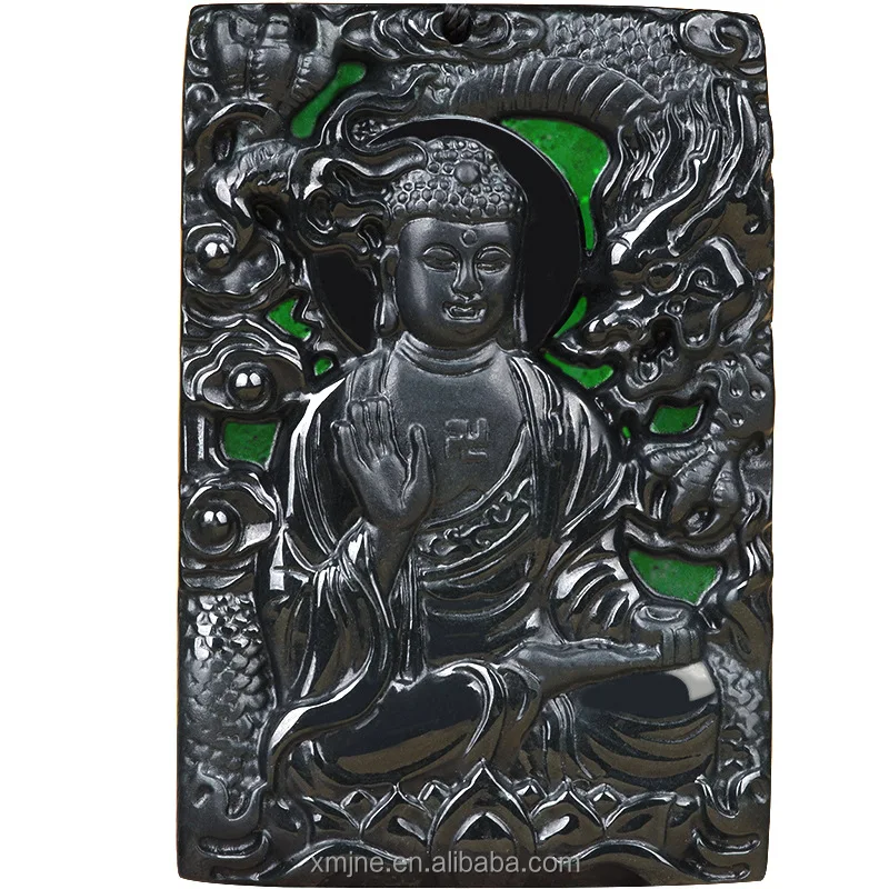 

Certified Grade A Natural Ink Green Jadeite Dragon Statue King Buddha Statue Dragon Jade Pendant Ice Seed Pendant Jade Pendant