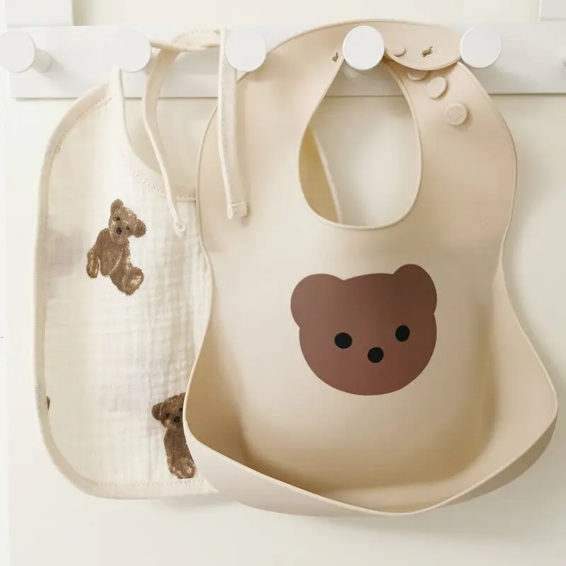 

Fashionable silicon Baby Bib Waterproof Infant Bibs Newborn Feeding Cloth Toddle Boys Girls Adjustable Different Styles of Bibs