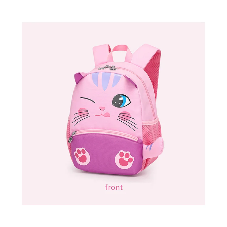 

Child school bags kids waterproof lightweight cute bag high quality custom logo lovely cartoon school backpack, Green pink blue