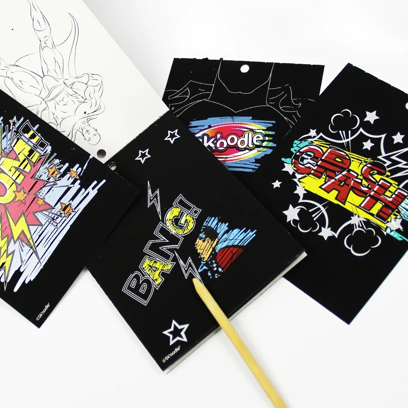 Scratch Art Set Magic Black Paper Scratch Off Art Crafts Sketching Book
