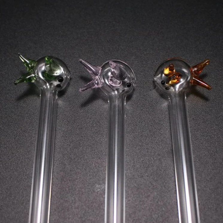 Animal Shape milk water drink Bubble Borosilicate Glass Straw 
