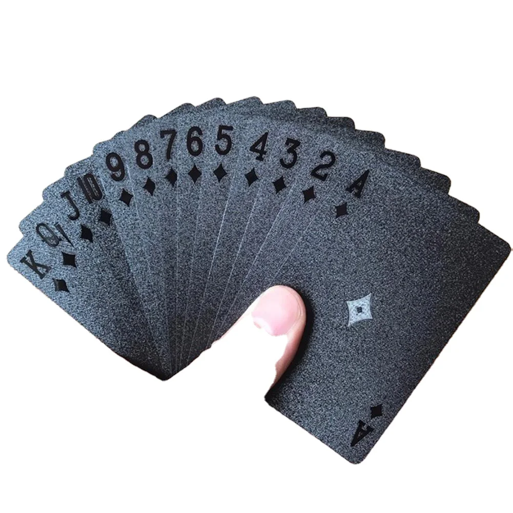 

54pcs Set Waterproof Us Dollar Black Golden Pattern Poker Table Carpet Cards Playing Poker Cards Game Set