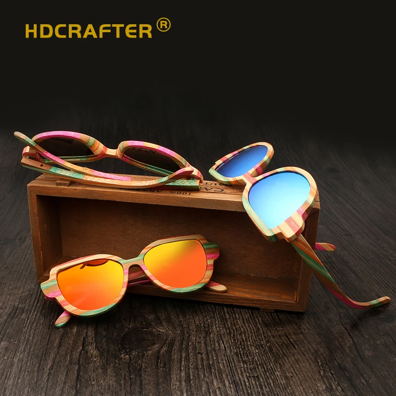 

HDCRAFTER Polarized natural wood custom sunglasses for women men uv400 eyeglasses recycled unisex sun glasses river 2021