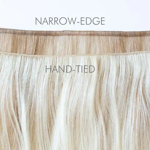 

Free Sample Thick Ends Double Drawn Top Quality Super Narrow Edge Weft Hair Extensions Russian Remy Human Hair Extensions