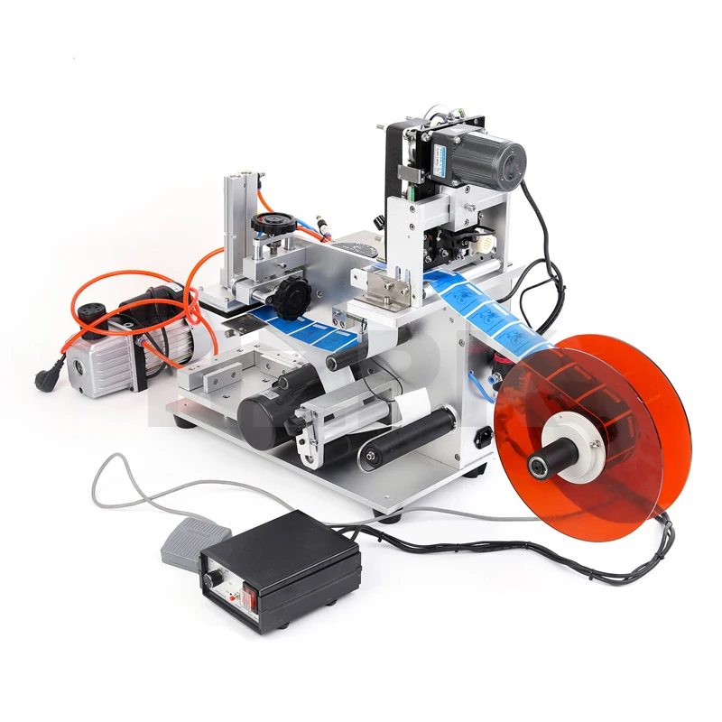 Semi Automatic Flat Sticker Labeling Printing Machines For Bottom Jar