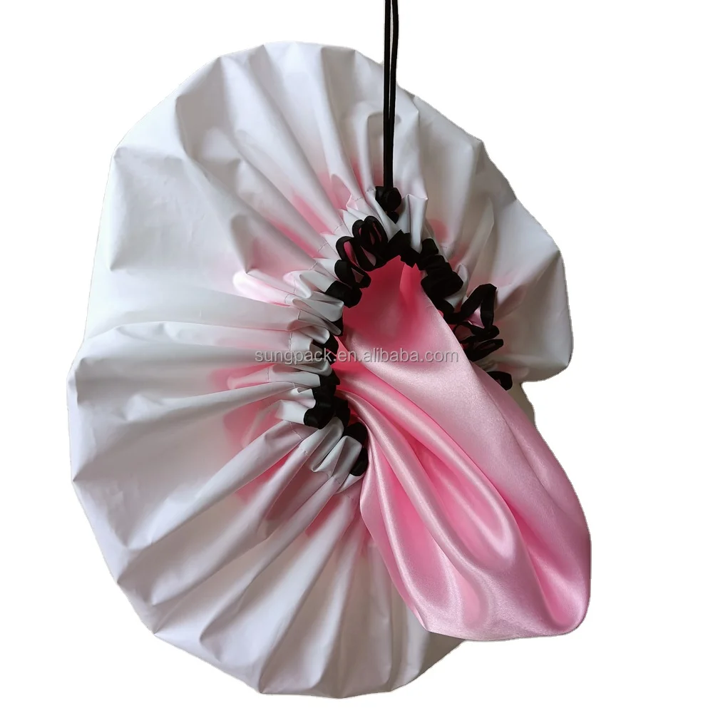 

Trigger Styles Women Dreadlock Hair Reusable Waterproof Double Layered Satin Line Shower Caps