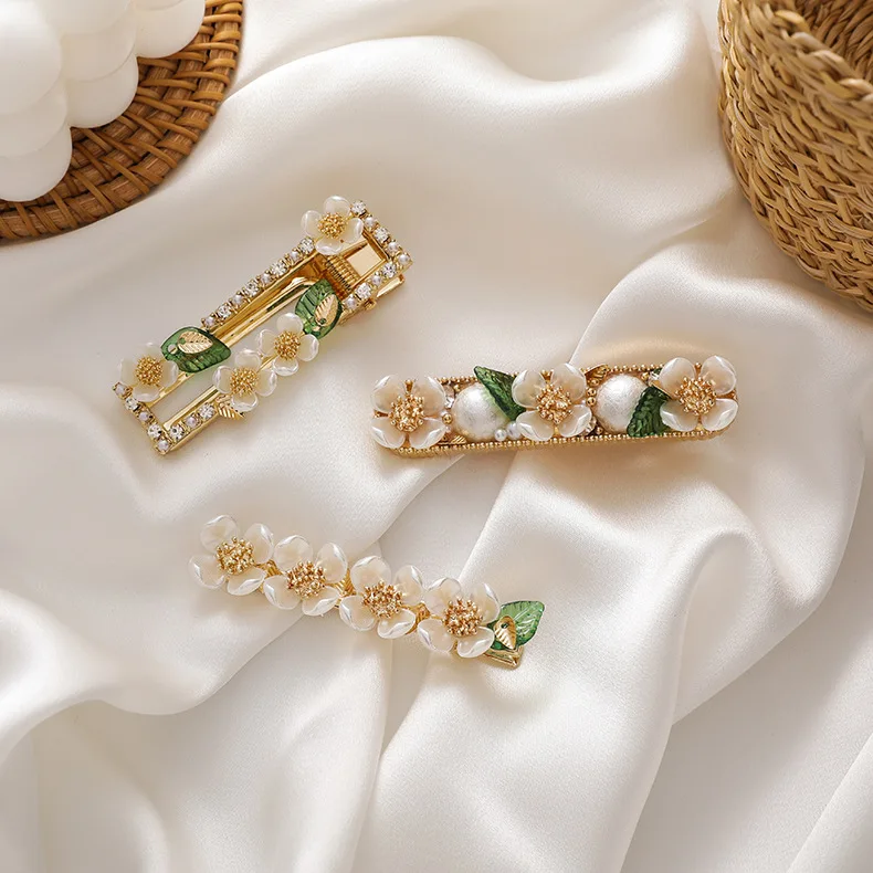 

JUHU Pear Flower Series Hairpin Sweet And Lovely Shell Flower Side Clip Hairpin