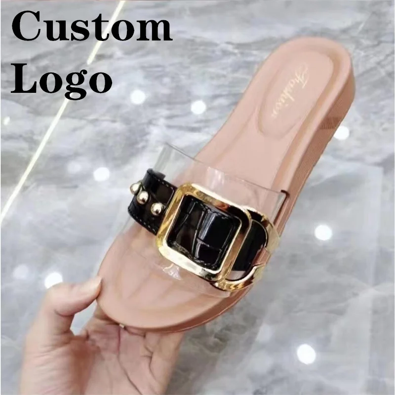 

Moyo Crystal Sandals Flat Women Slipper Custom Slip on Shoes for Lady Beach Jelly Slides Slippers