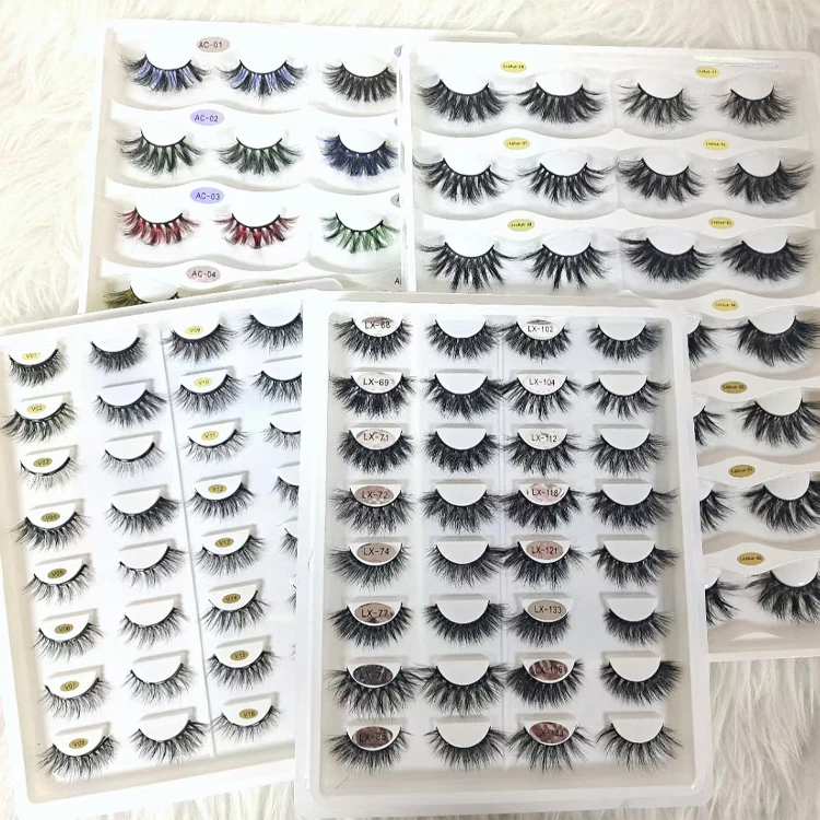 

eyelashes mink 100% real mink lashes with private label and custom packaging, Black
