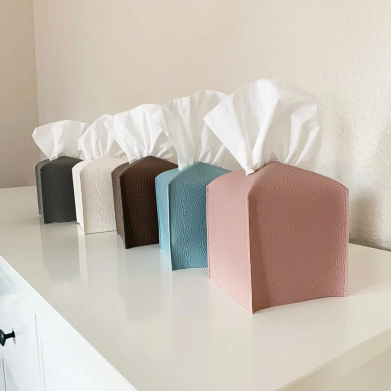 

Modern PU Leather Square Tissue Box Holder Home Decor Tissue Box Cover Tissue Paper Napkin Holder Box