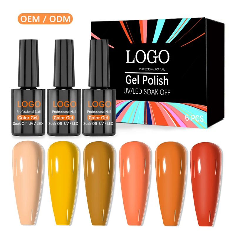 

Gel Polish Nail Supplies OEM Private Label Nail Salon Soak Off UV Gel Nail Polish, Apricot