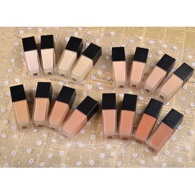 

Hot Selling OEM Square Bottle 16 colors matte liquid foundation wholesale privata label foundation SPF 30+